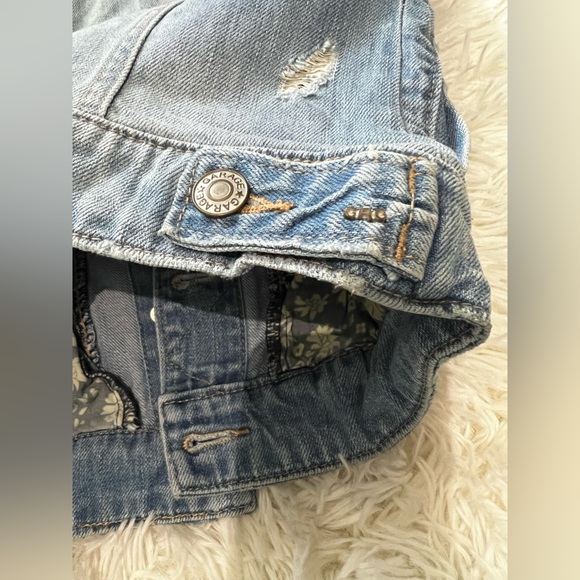 GARAGE Denim Vest - Jean - Light Blue - Button Up - Pockets - Distressed -  XS - Picture 4 of 9